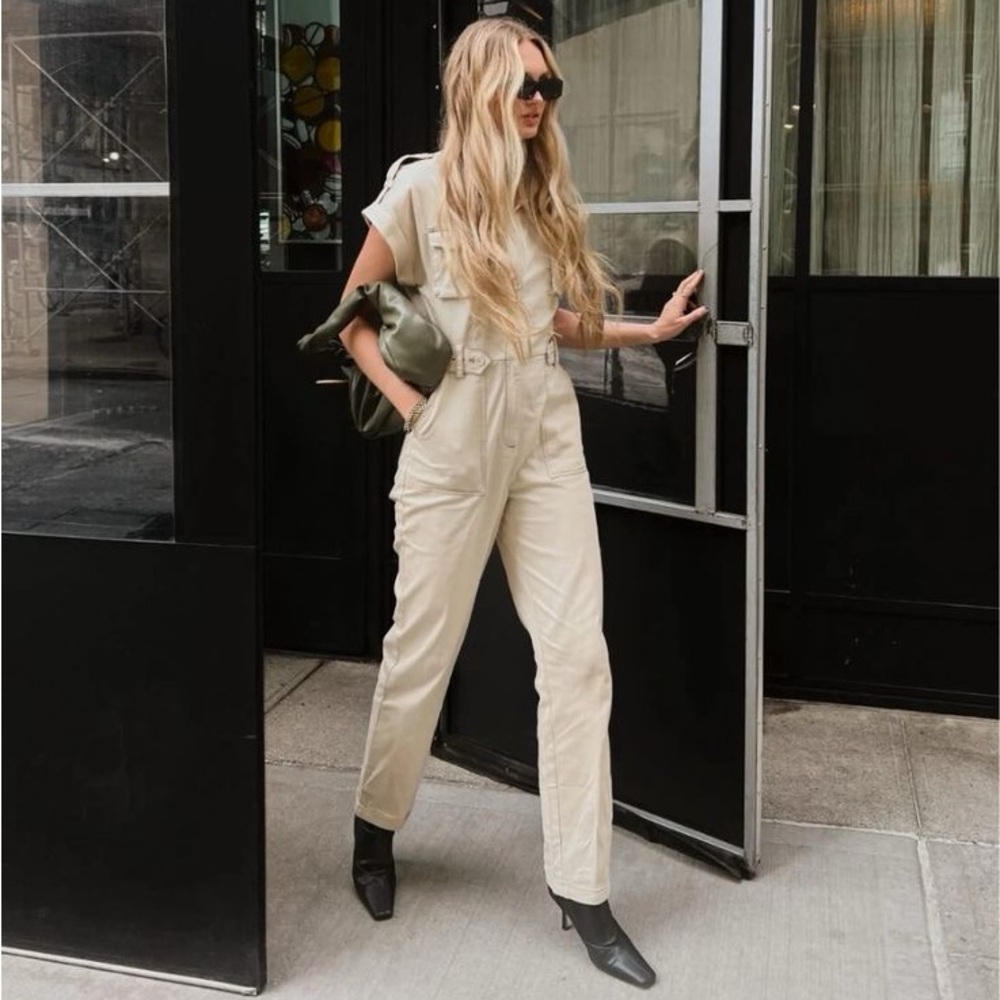 RARE Free People Cream Ribbed Tank Jumper Y2K